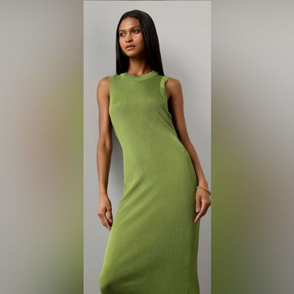 Atlein Collective Green Knit Midi Dress Size XL - Picture 4 of 8
